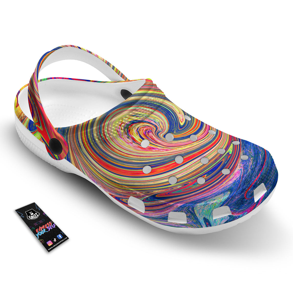Liquid Trippy Abstract Psychedelic Print Clog-grizzshop