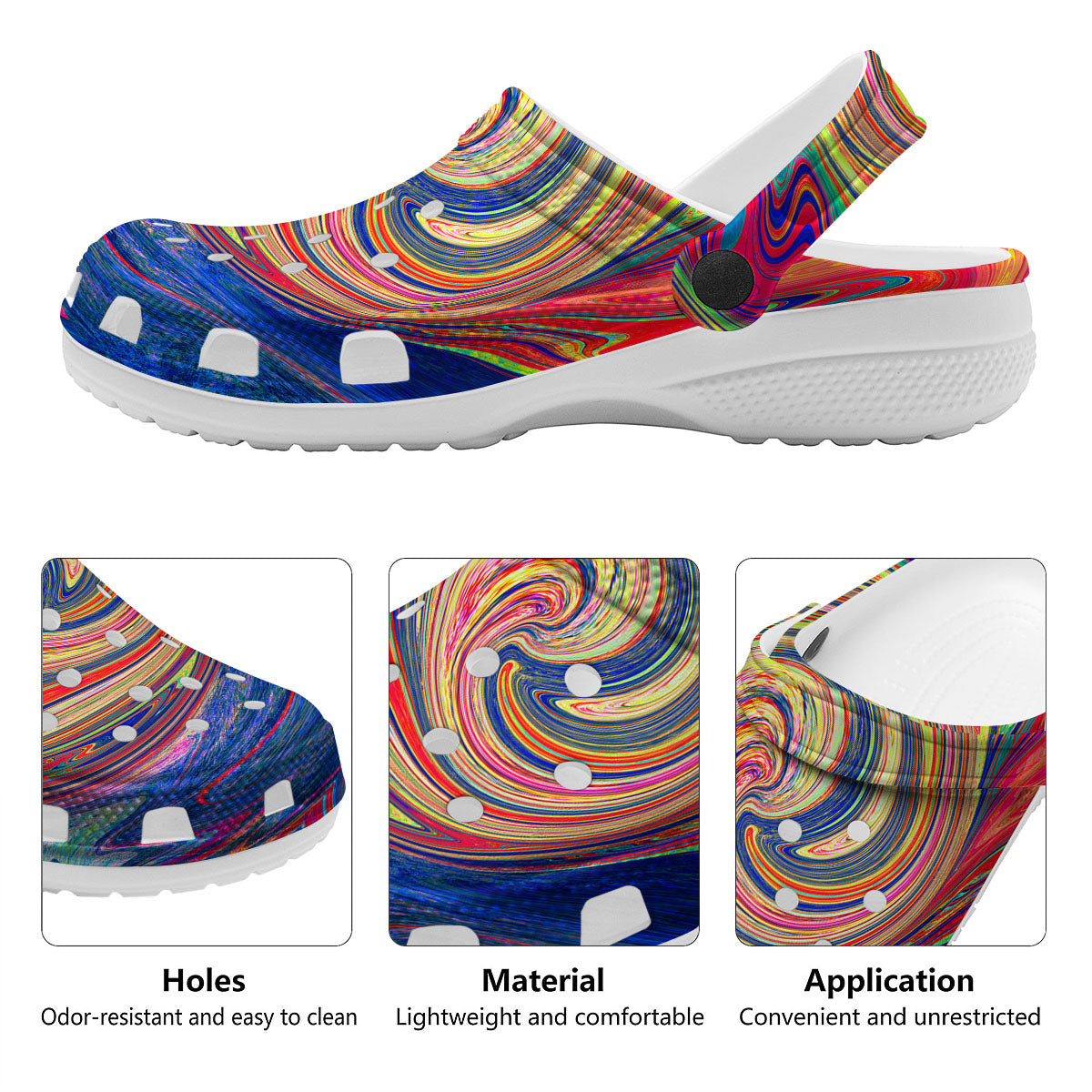 Liquid Trippy Abstract Psychedelic Print Clog-grizzshop
