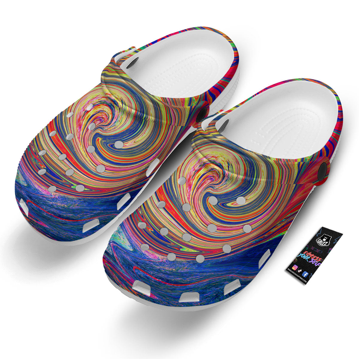 Liquid Trippy Abstract Psychedelic Print Clog-grizzshop