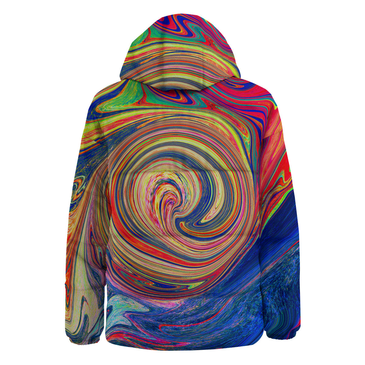 Liquid Trippy Abstract Psychedelic Print Down Jacket-grizzshop