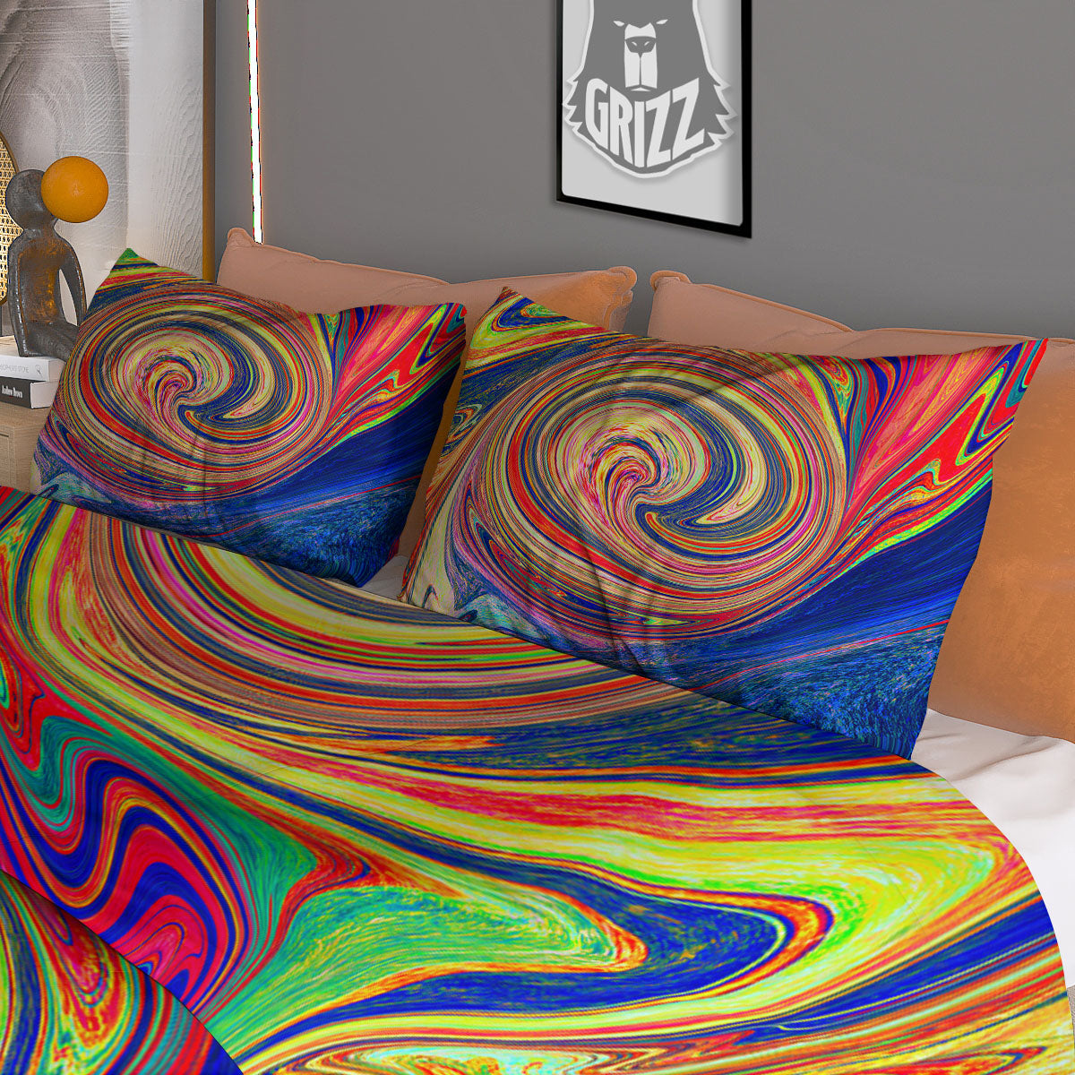Liquid Trippy Abstract Psychedelic Print Duvet Cover Bedding Set