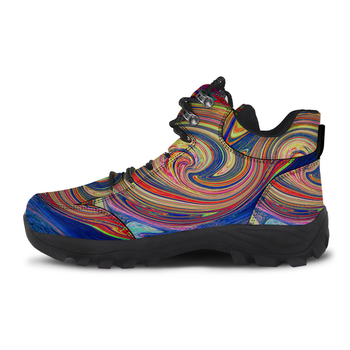 Liquid Trippy Abstract Psychedelic Print Hiking Shoes-grizzshop