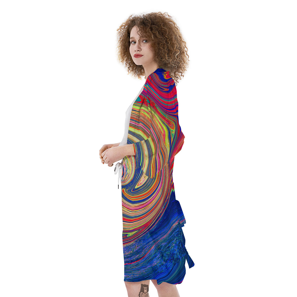 Liquid Trippy Abstract Psychedelic Print Kimono-grizzshop