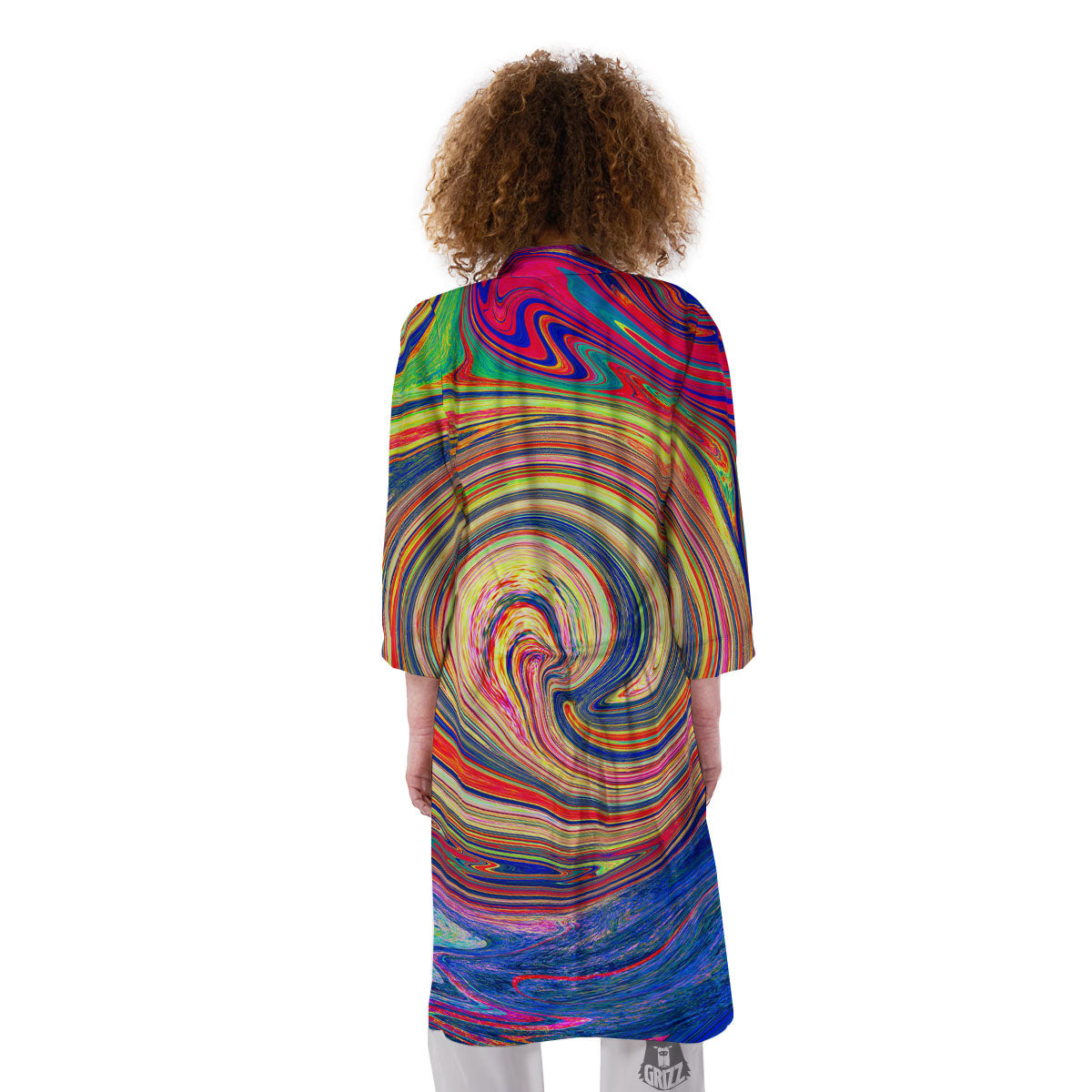 Liquid Trippy Abstract Psychedelic Print Kimono-grizzshop