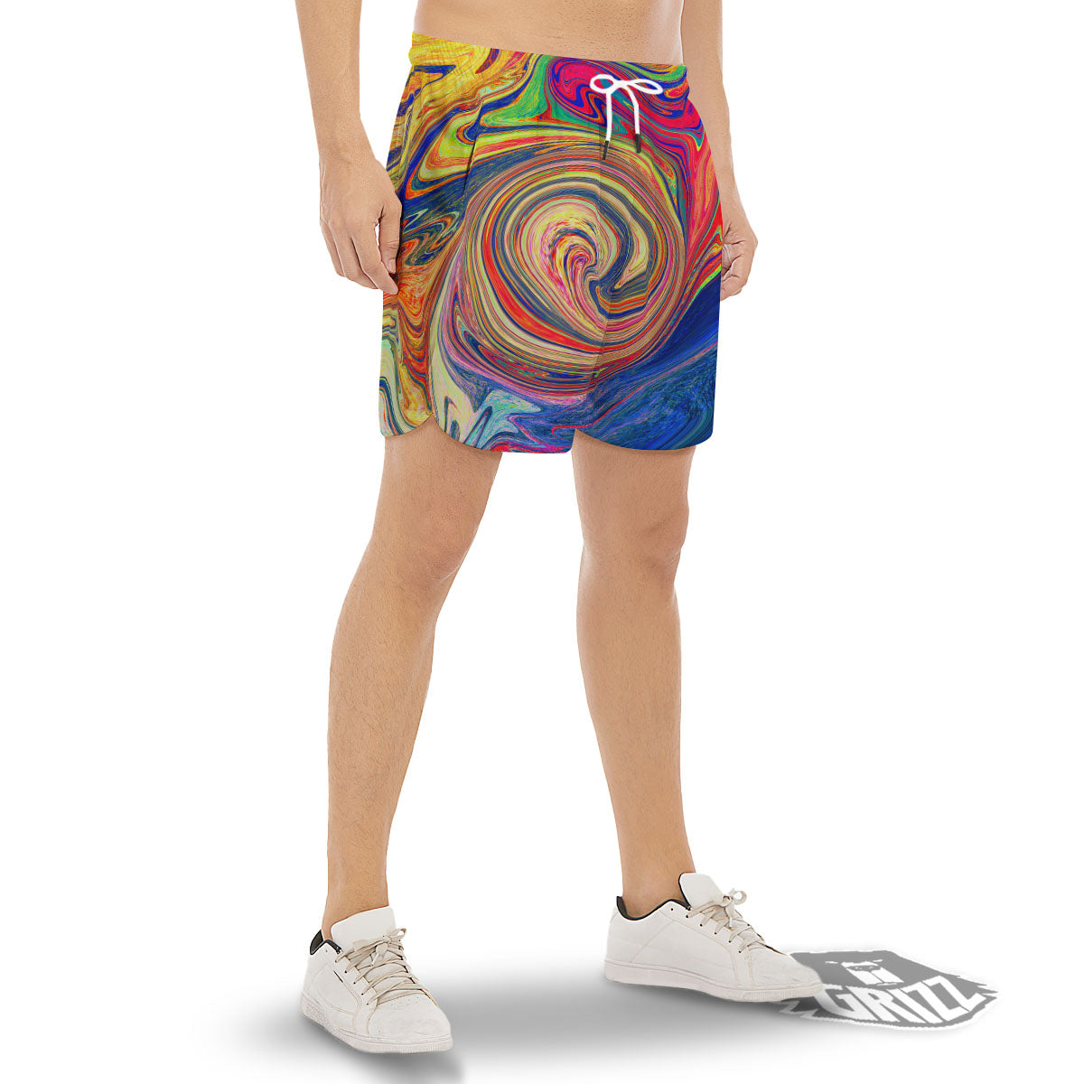 Liquid Trippy Abstract Psychedelic Print Men's Gym Shorts-grizzshop