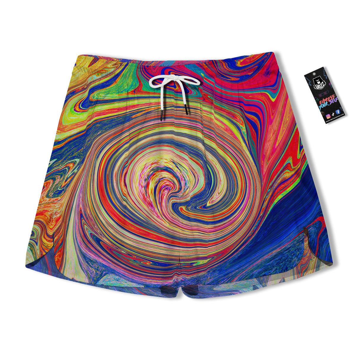 Liquid Trippy Abstract Psychedelic Print Men's Running Shorts-grizzshop