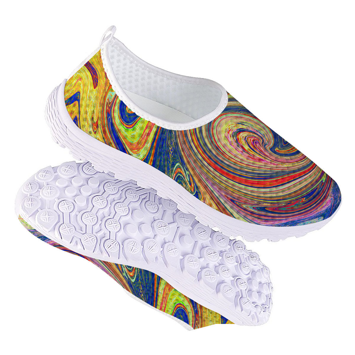 Liquid Trippy Abstract Psychedelic Print Nurse Shoes-grizzshop
