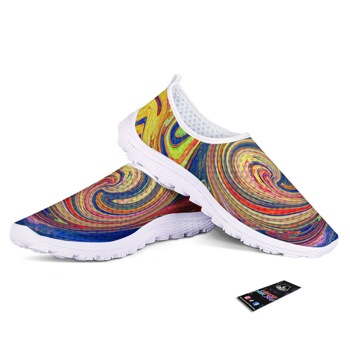 Liquid Trippy Abstract Psychedelic Print Nurse Shoes-grizzshop