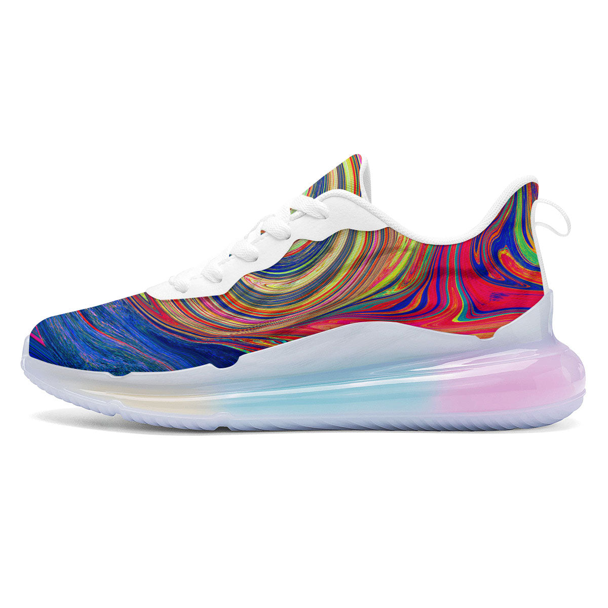 Liquid Trippy Abstract Psychedelic Print Running Sneakers-grizzshop
