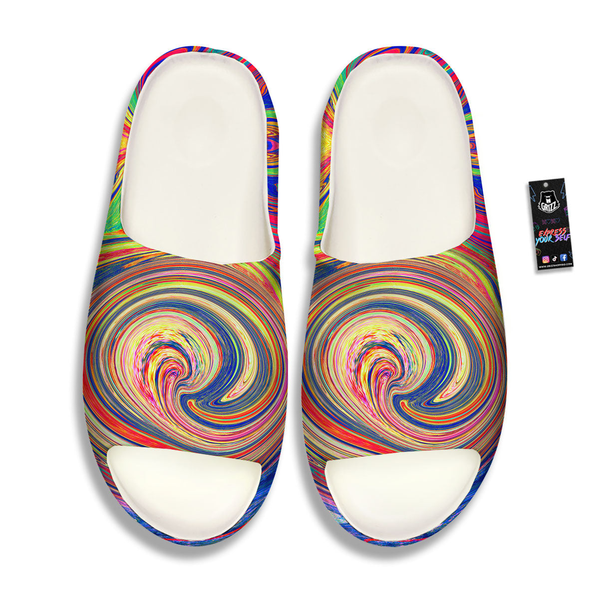 Liquid Trippy Abstract Psychedelic Print Sandals-grizzshop