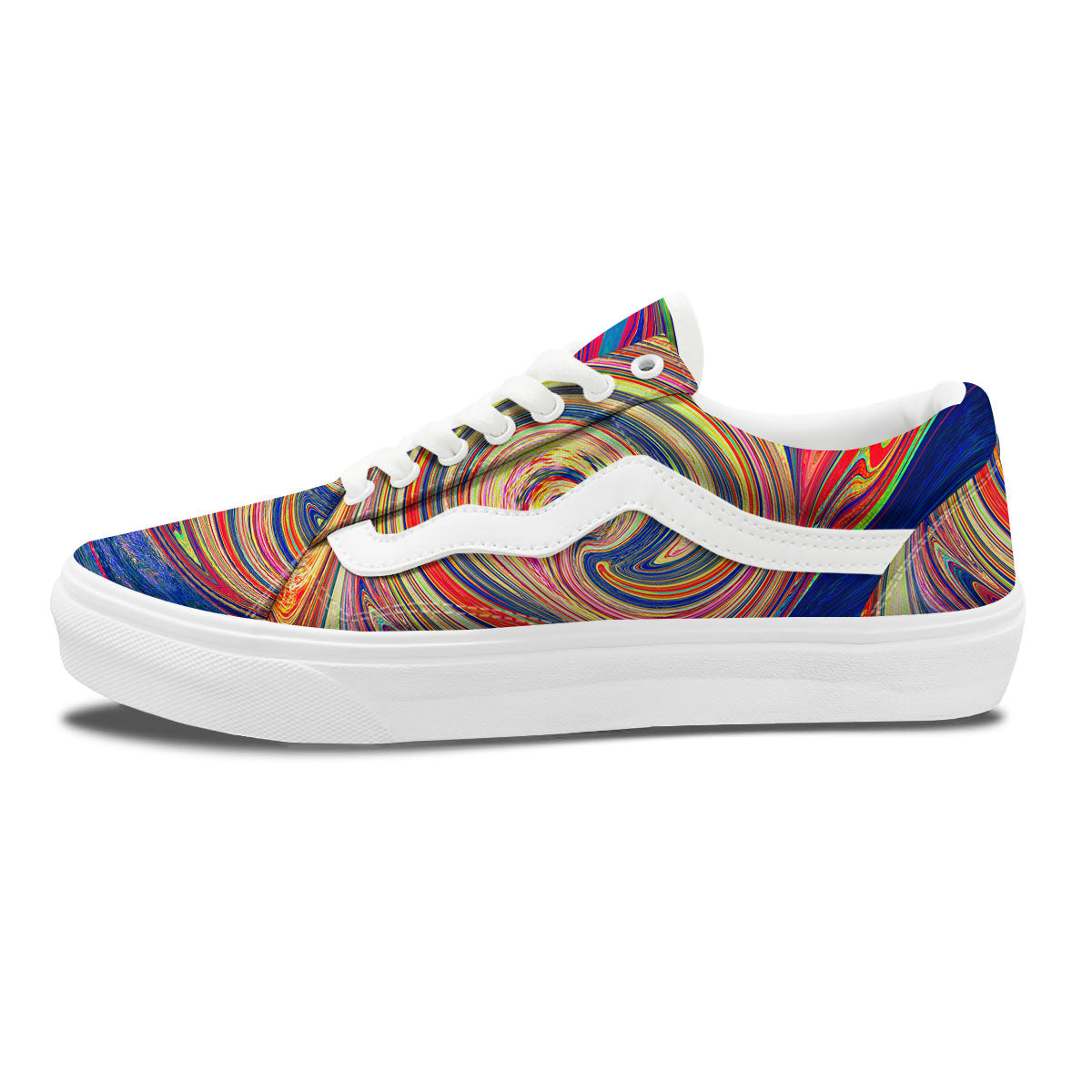 Liquid Trippy Abstract Psychedelic Print Skate Shoes-grizzshop