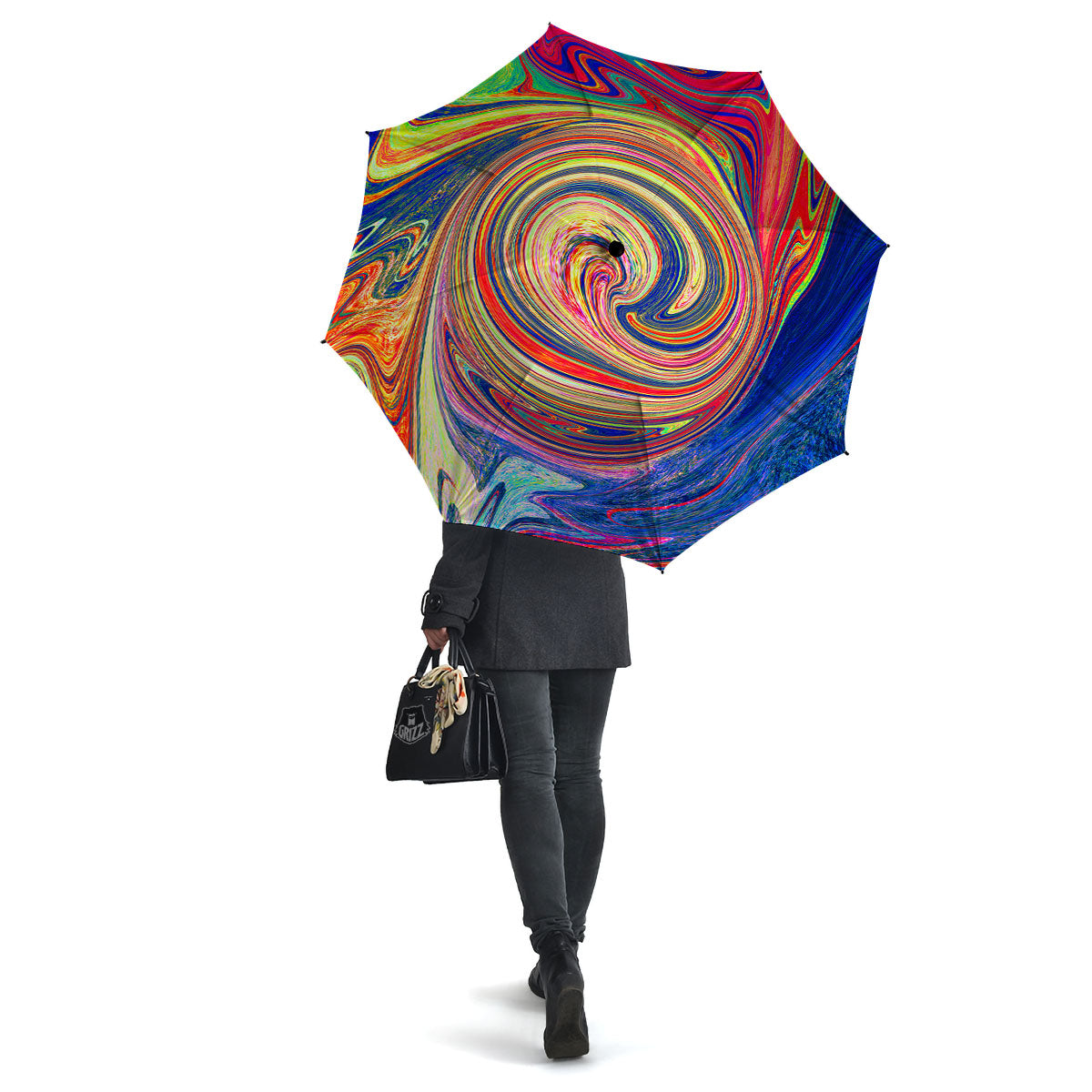 Liquid Trippy Abstract Psychedelic Print Umbrella-grizzshop