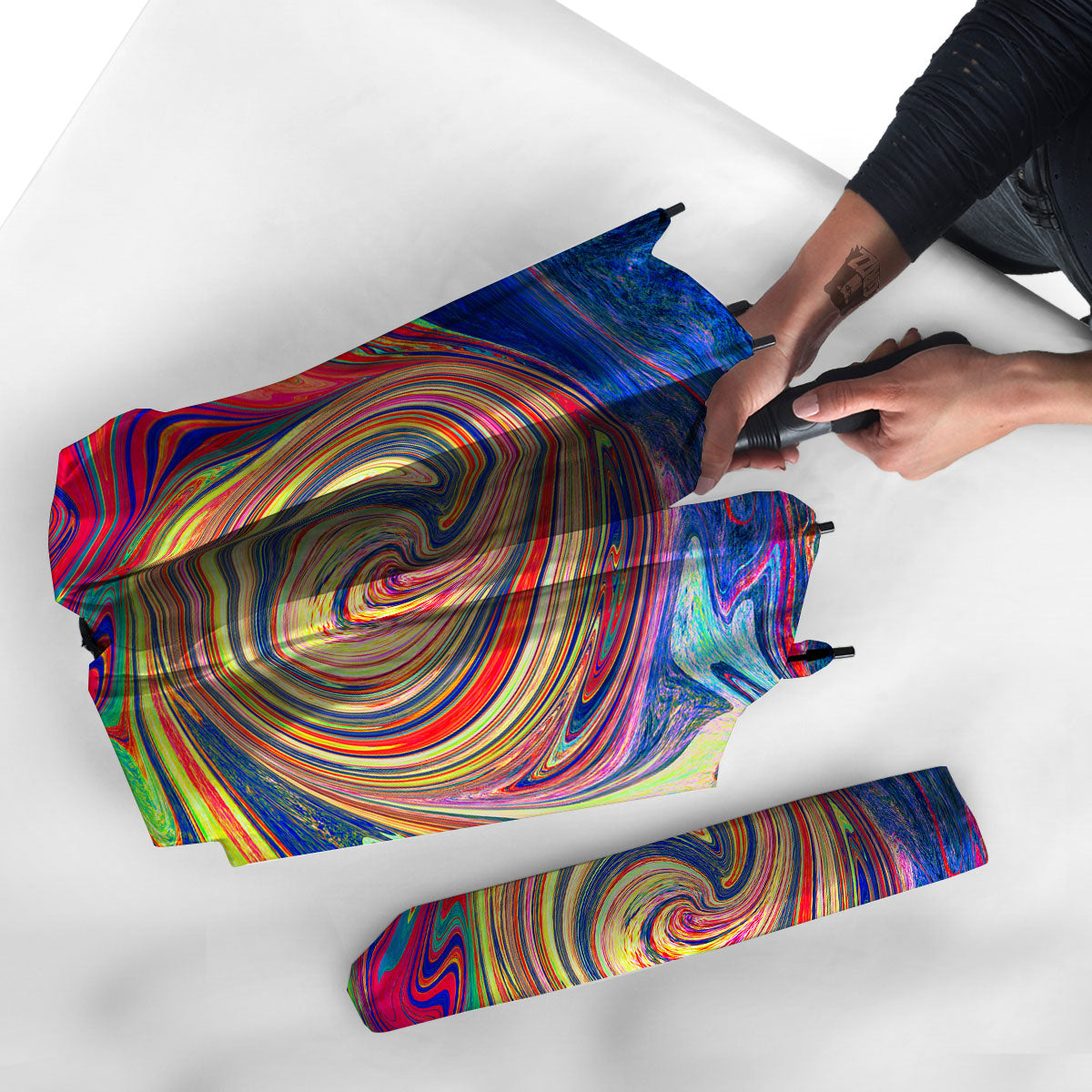 Liquid Trippy Abstract Psychedelic Print Umbrella-grizzshop