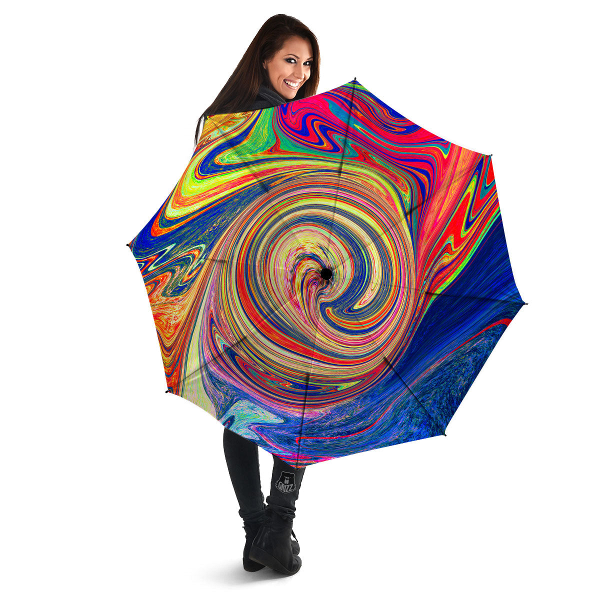 Liquid Trippy Abstract Psychedelic Print Umbrella-grizzshop
