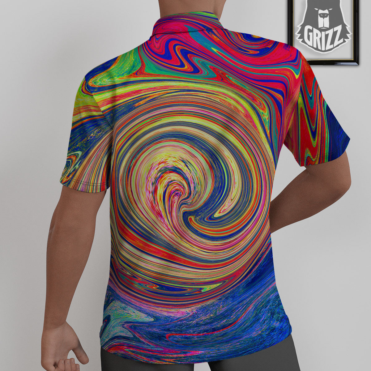Liquid Trippy Abstract Psychedelic Print Untucked Shirts-grizzshop