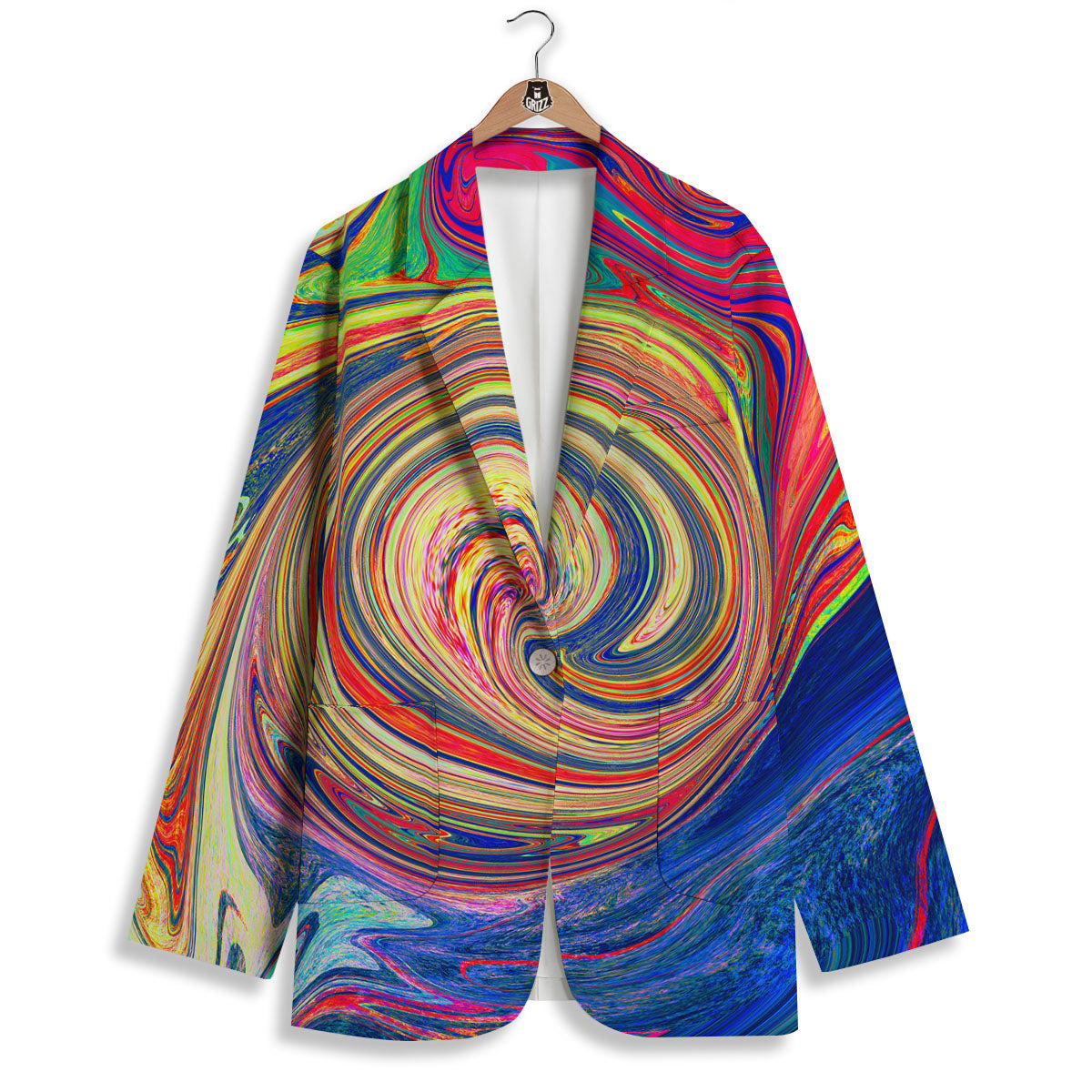 Liquid Trippy Abstract Psychedelic Print Women's Blazer-grizzshop
