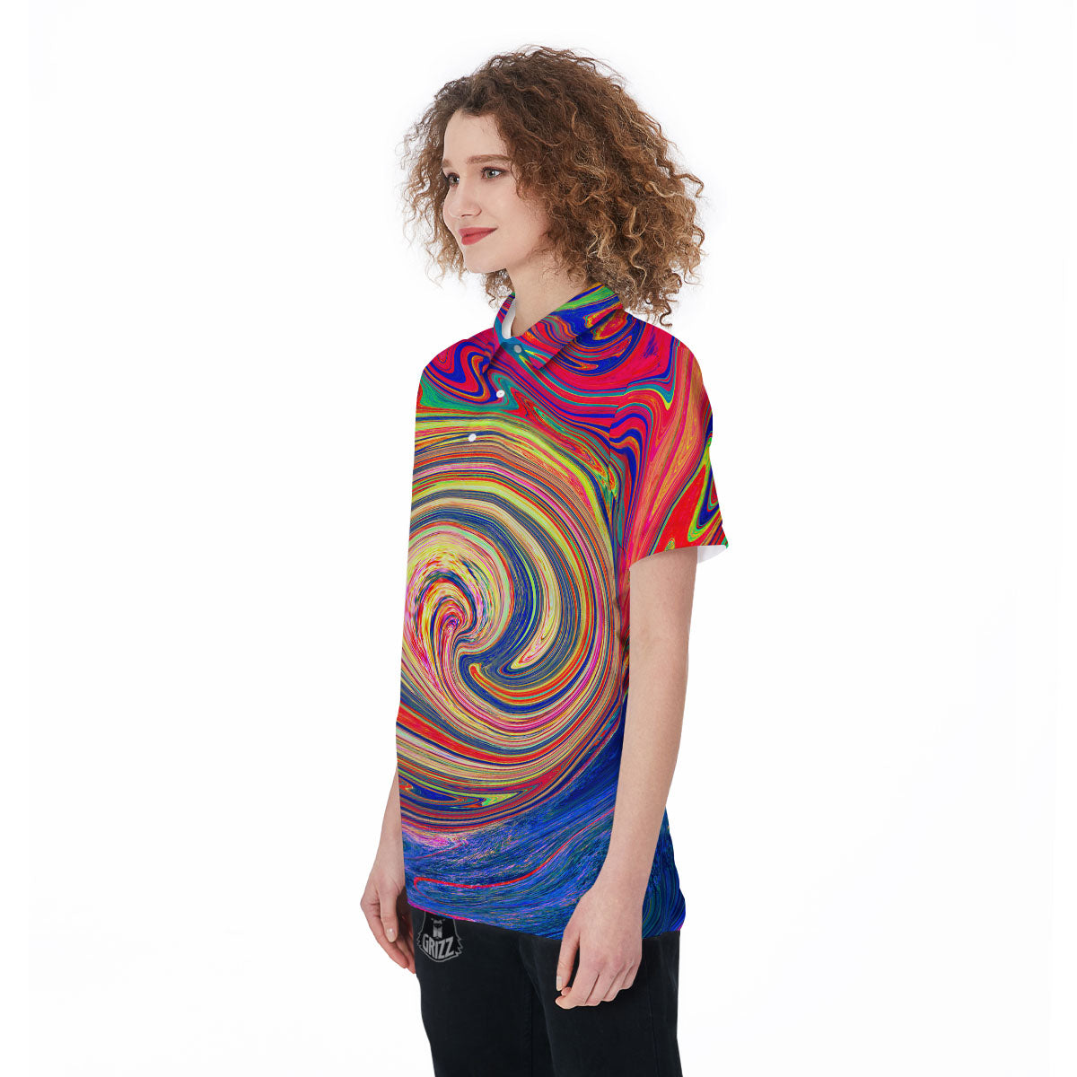 Liquid Trippy Abstract Psychedelic Print Women's Golf Shirts-grizzshop