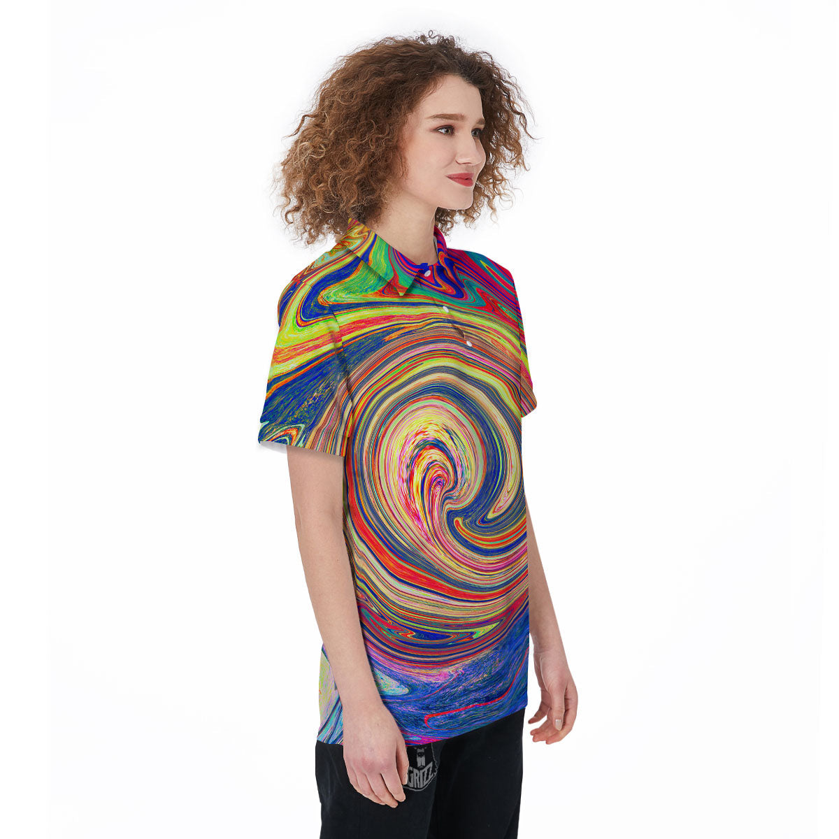Liquid Trippy Abstract Psychedelic Print Women's Golf Shirts-grizzshop