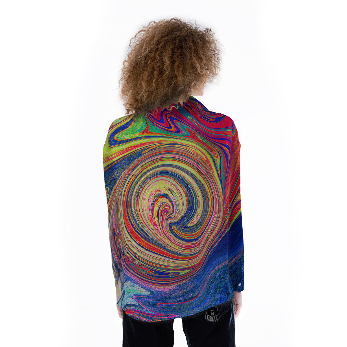 Liquid Trippy Abstract Psychedelic Print Women's Long Sleeve Shirts-grizzshop