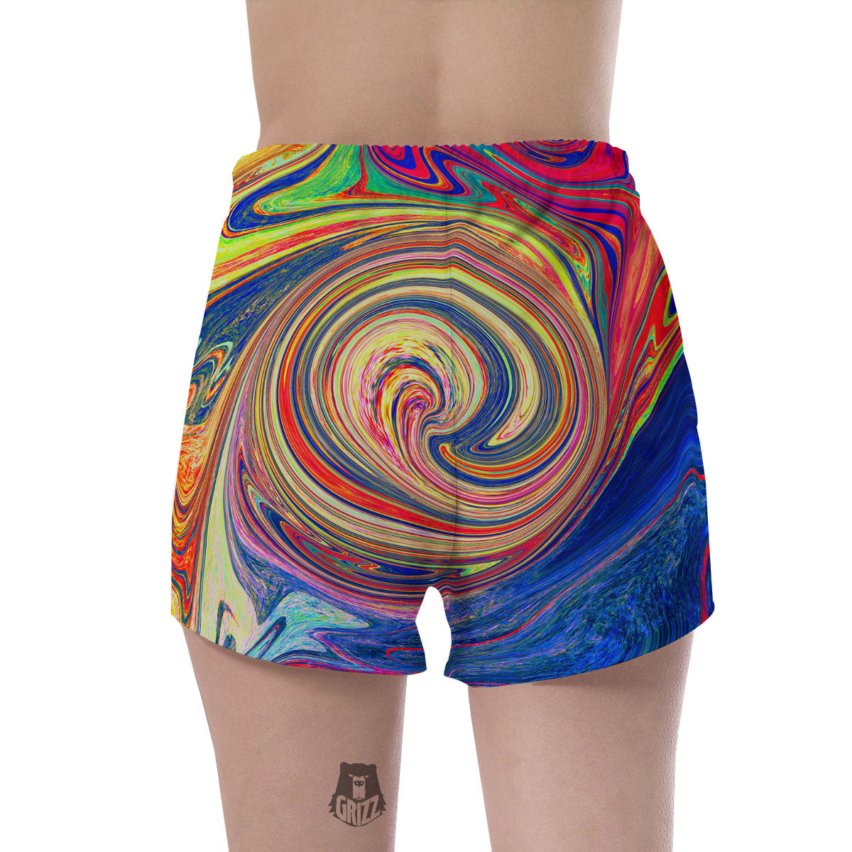 Liquid Trippy Abstract Psychedelic Print Women's Shorts-grizzshop