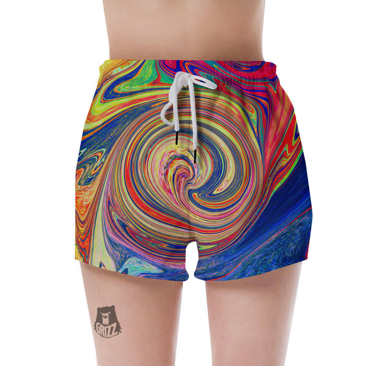 Liquid Trippy Abstract Psychedelic Print Women's Shorts-grizzshop