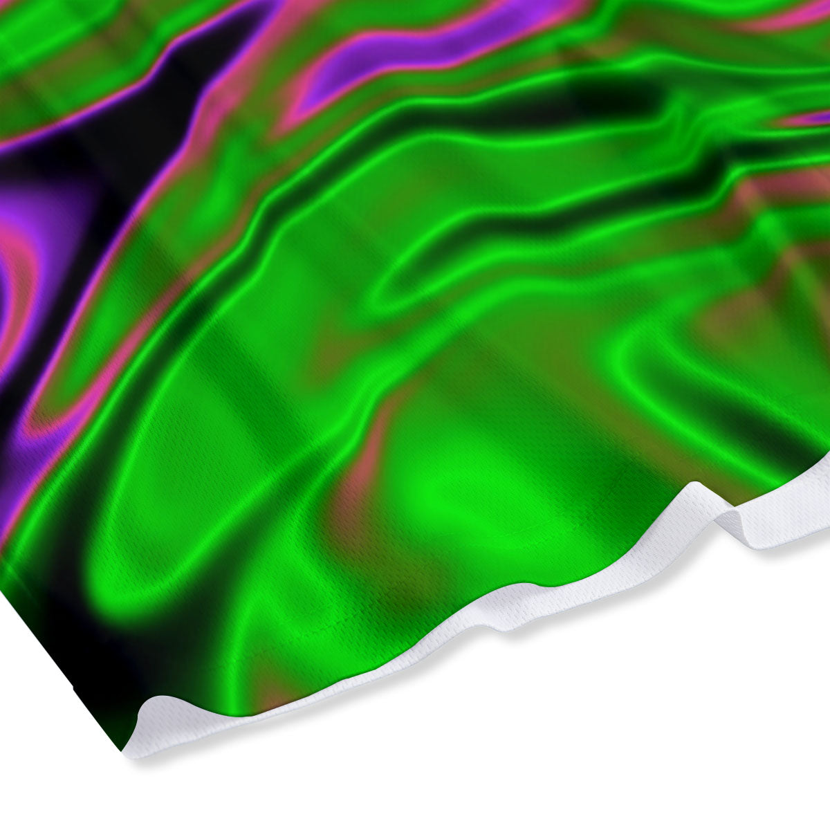 Liquid Trippy Green Abstract Print Mesh Shorts