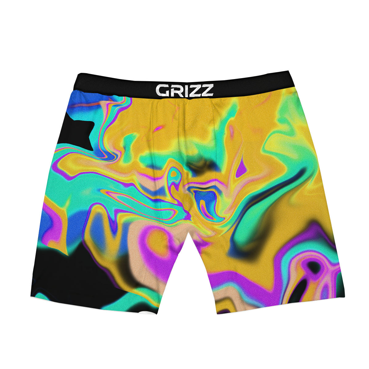 Liquid Trippy Holographic Neon Print Boxer Briefs-grizzshop