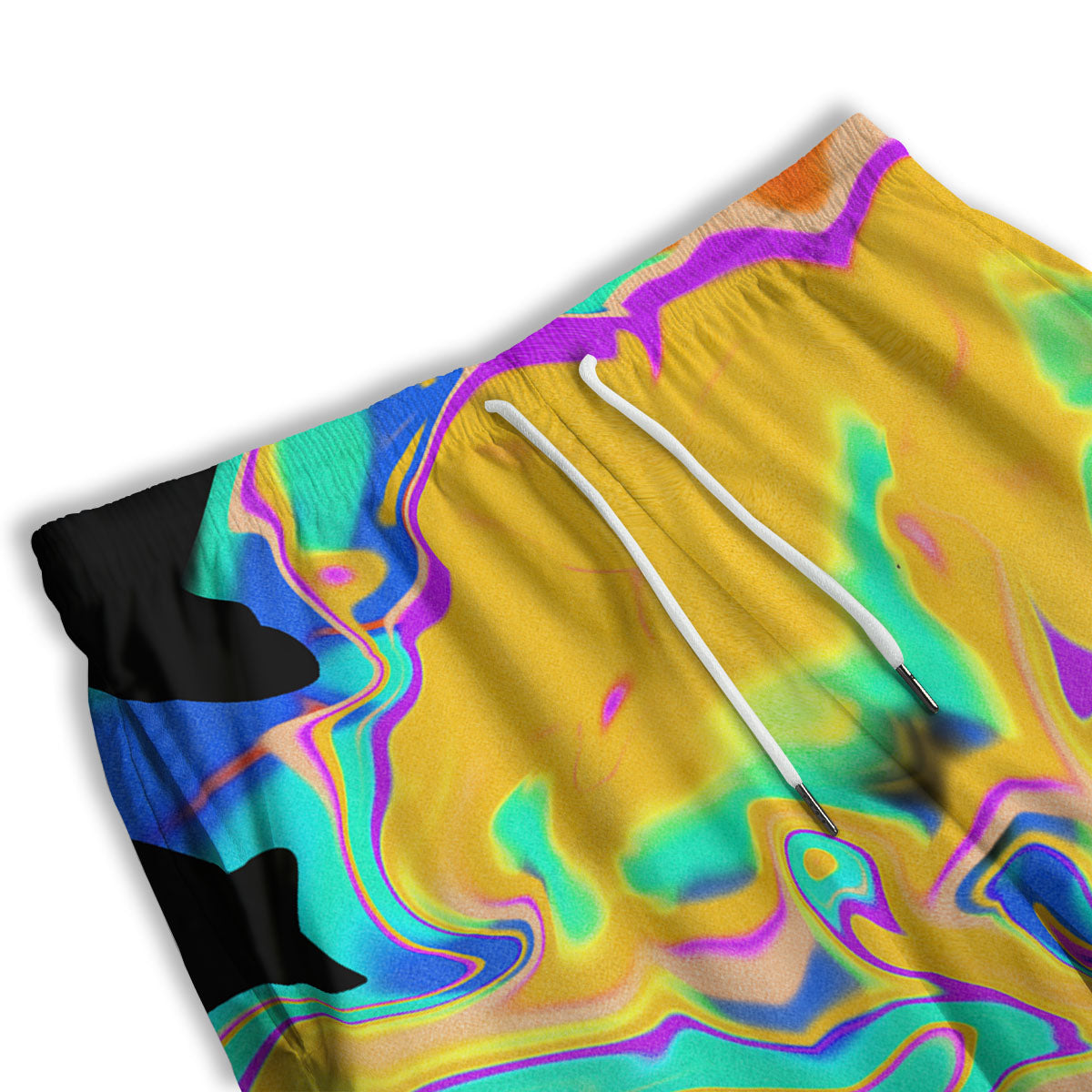 Liquid Trippy Holographic Neon Print Men's Athletic Shorts