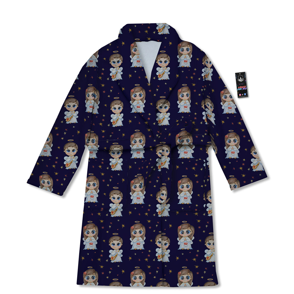 Little Angel Print Pattern Bathrobe-grizzshop