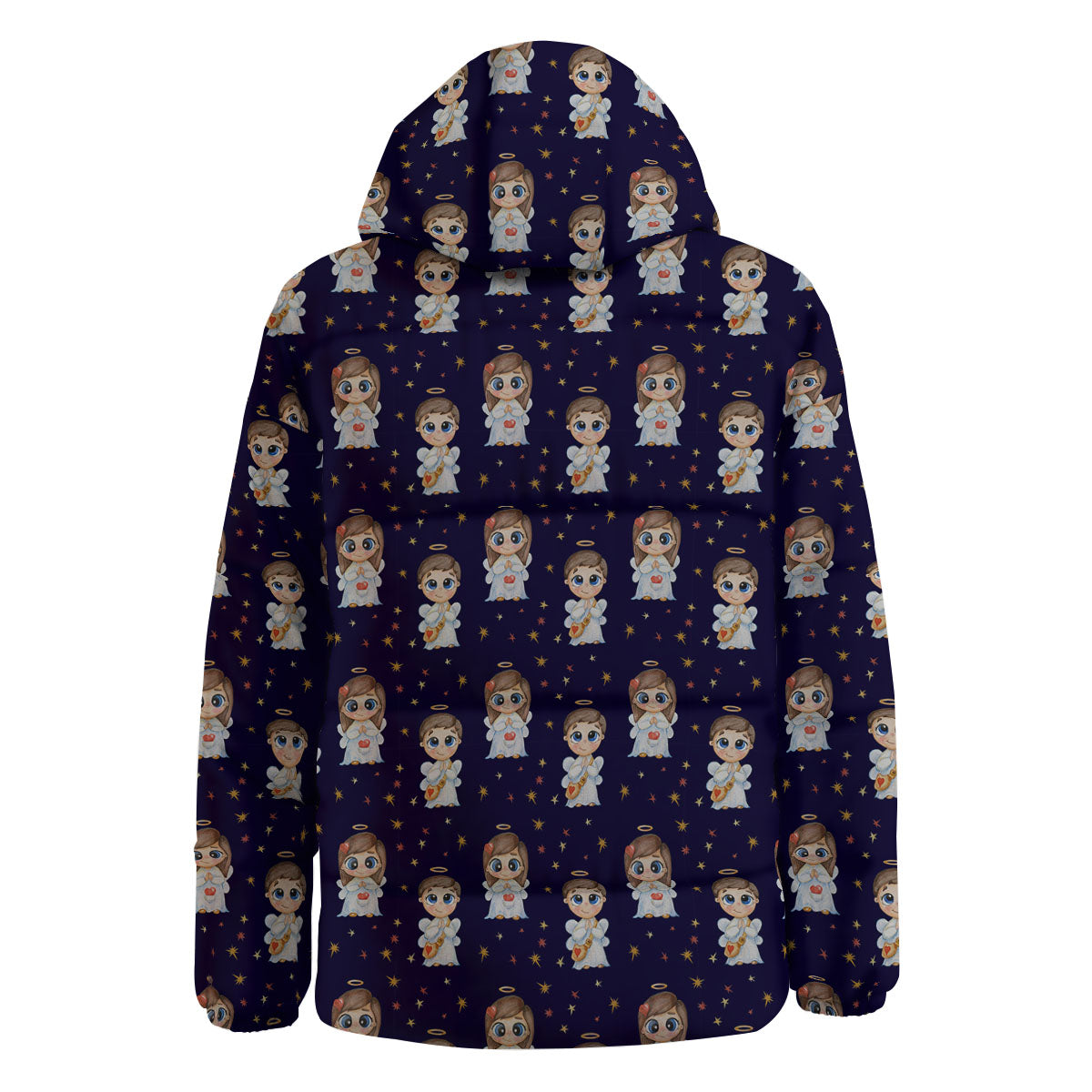 Little Angel Print Pattern Down Jacket-grizzshop
