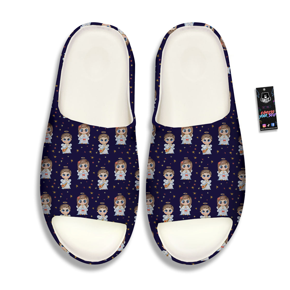 Little Angel Print Pattern Sandals-grizzshop
