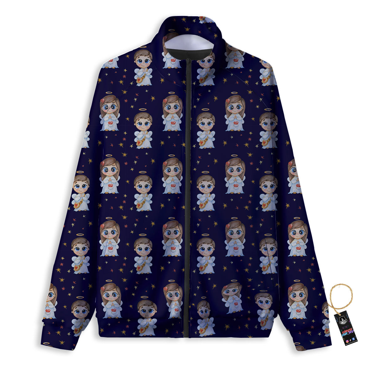 Little Angel Print Pattern Track Jacket-grizzshop