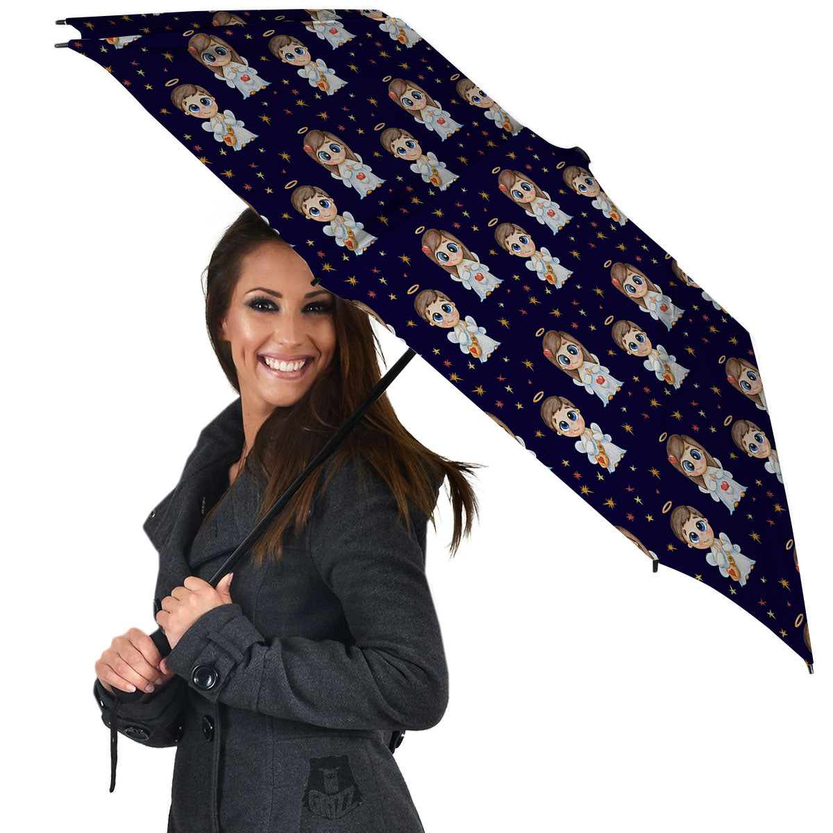 Little Angel Print Pattern Umbrella-grizzshop