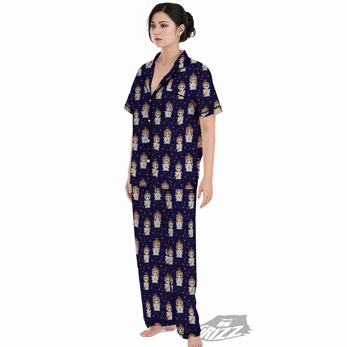 Little Angel Print Pattern Women's Pajamas Set-grizzshop