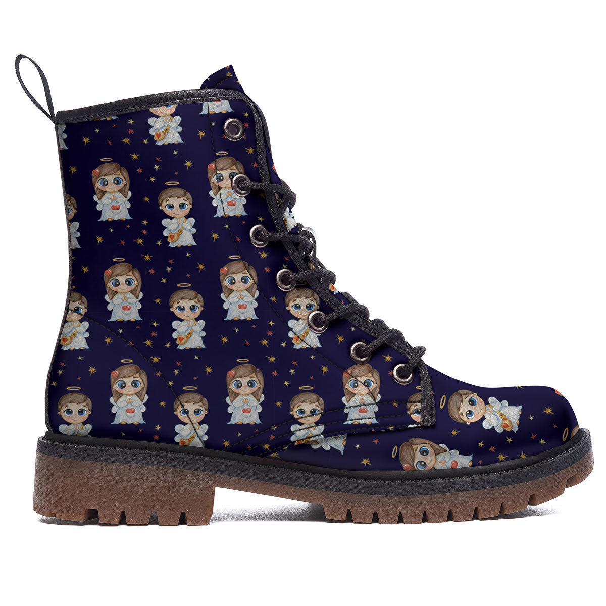 Little Angel Print Pattern Work Boots-grizzshop