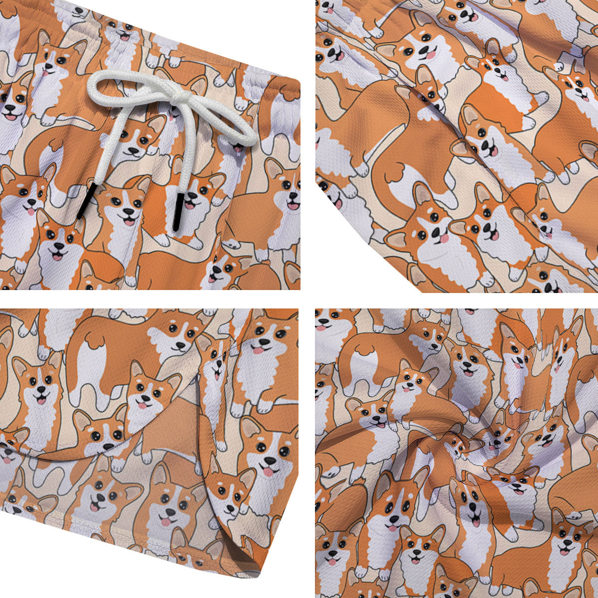 Little Corgi Print Pattern Men's Running Shorts-grizzshop
