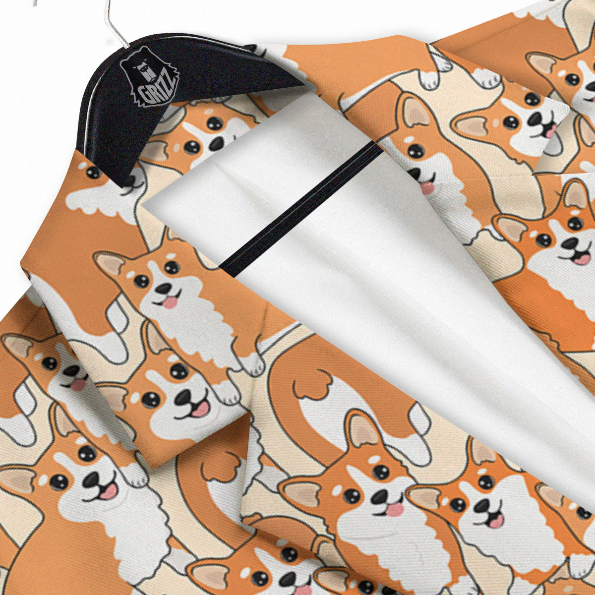 Little Corgi Print Pattern Men's Sport Coat-grizzshop