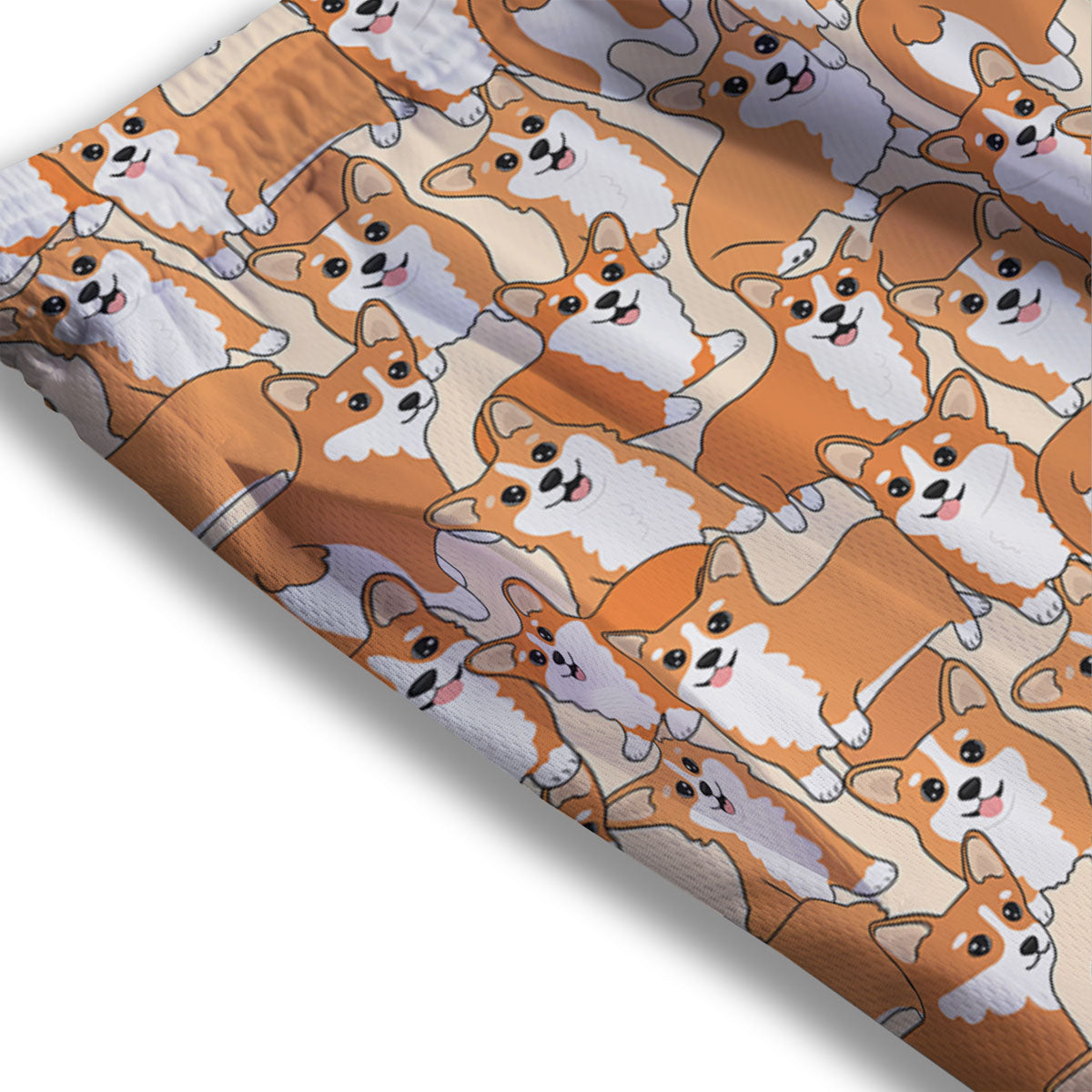 Little Corgi Print Pattern Mesh Shorts