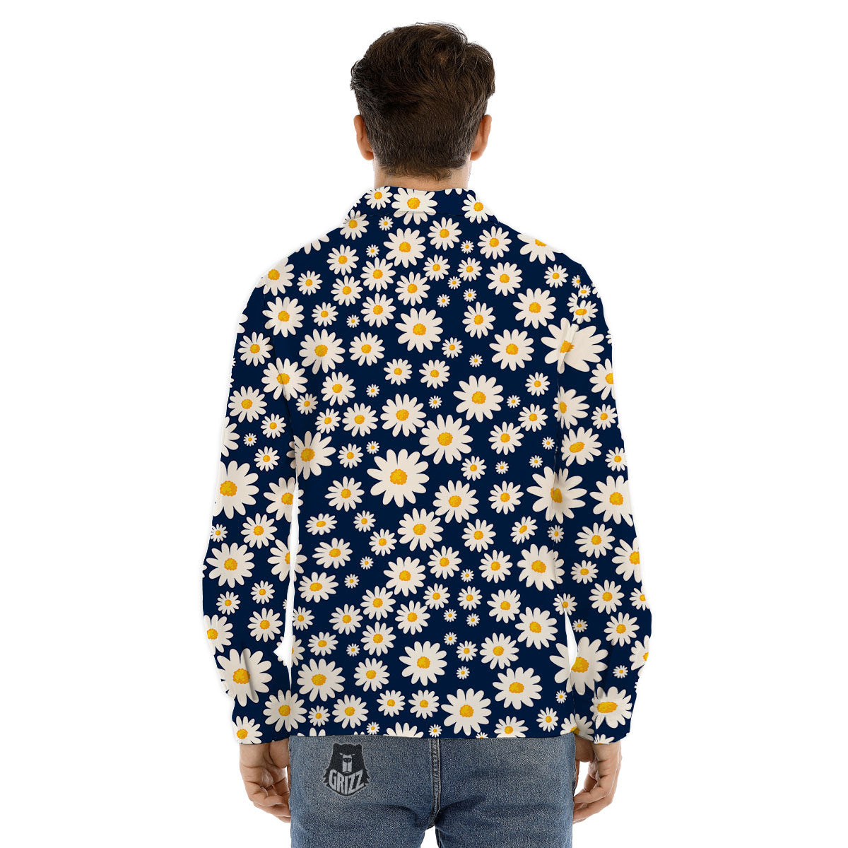 Little Daisy Daisy Print Men's Dress Shirts-grizzshop
