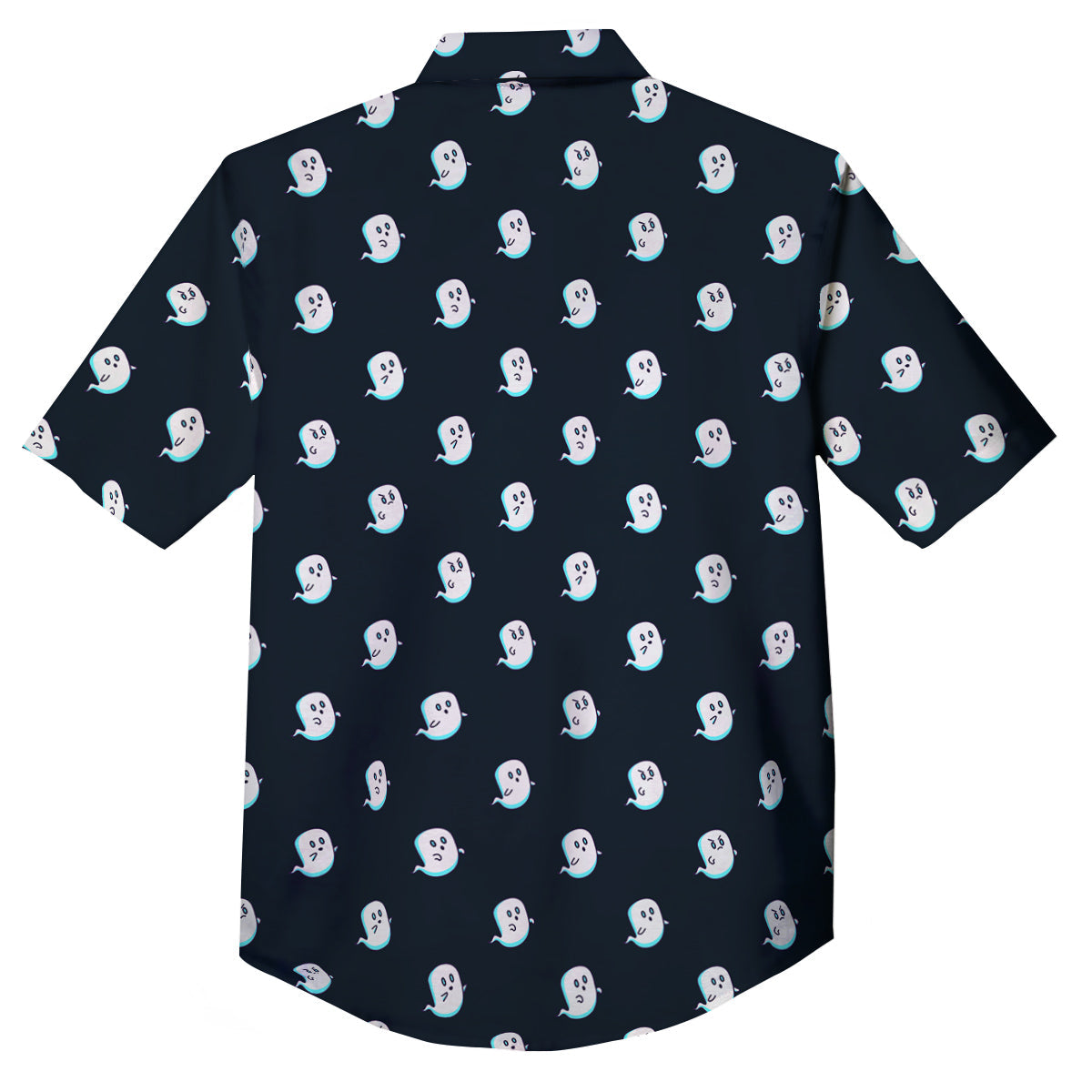 Little Ghost Cute Print Pattern Button Up Shirt-grizzshop