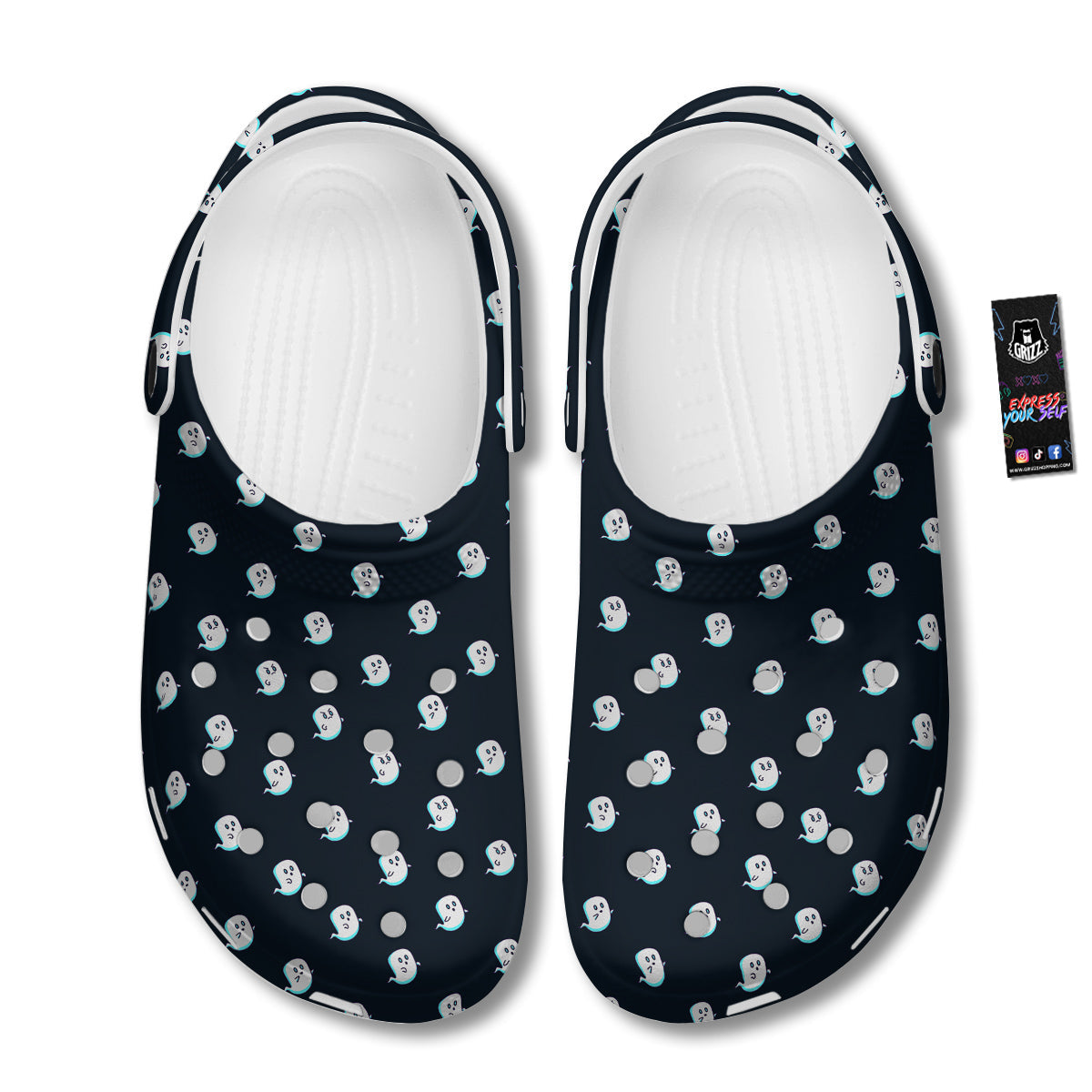 Little Ghost Cute Print Pattern Clog-grizzshop
