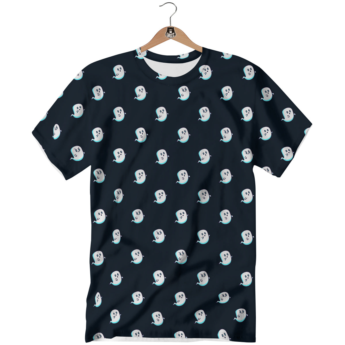 Little Ghost Cute Print Pattern T-Shirt-grizzshop