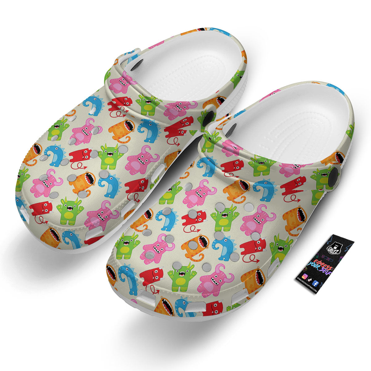 Little Monster Print Pattern Clog-grizzshop