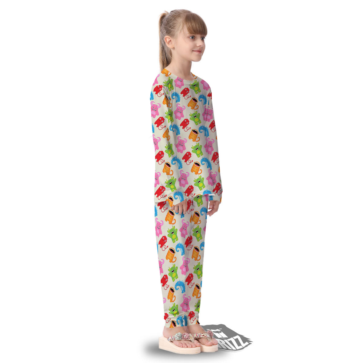 Little Monster Print Pattern Kid's Pajamas-grizzshop