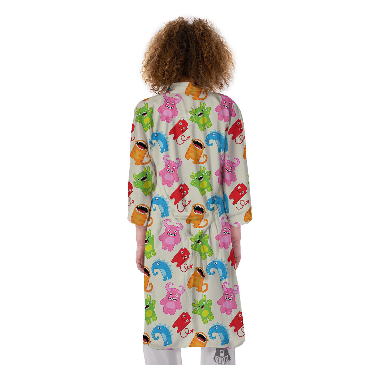 Little Monster Print Pattern Kimono-grizzshop