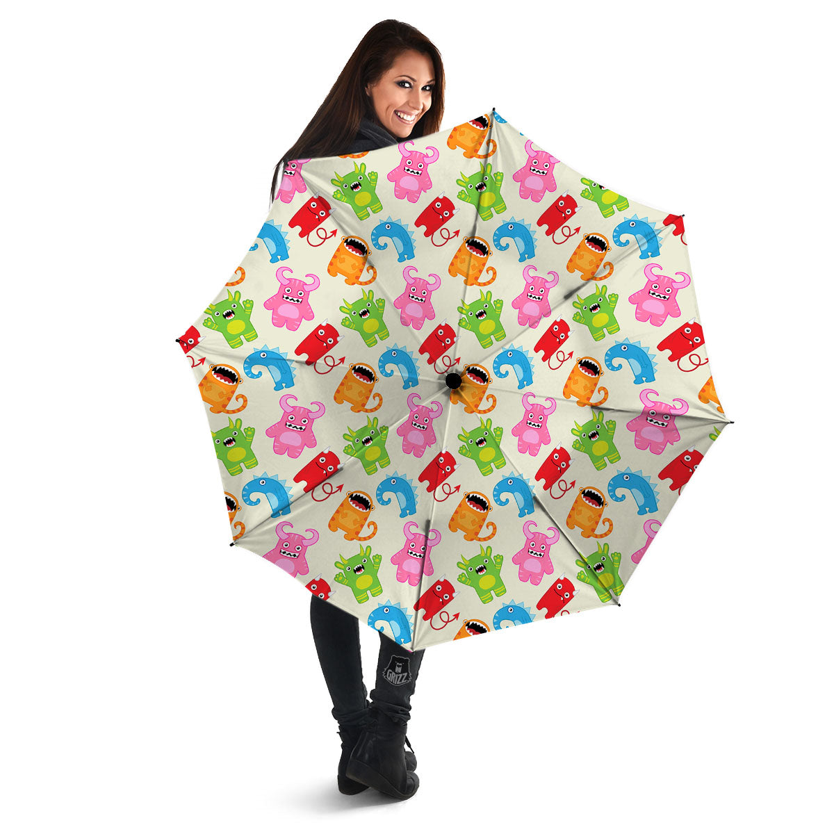 Little Monster Print Pattern Umbrella-grizzshop