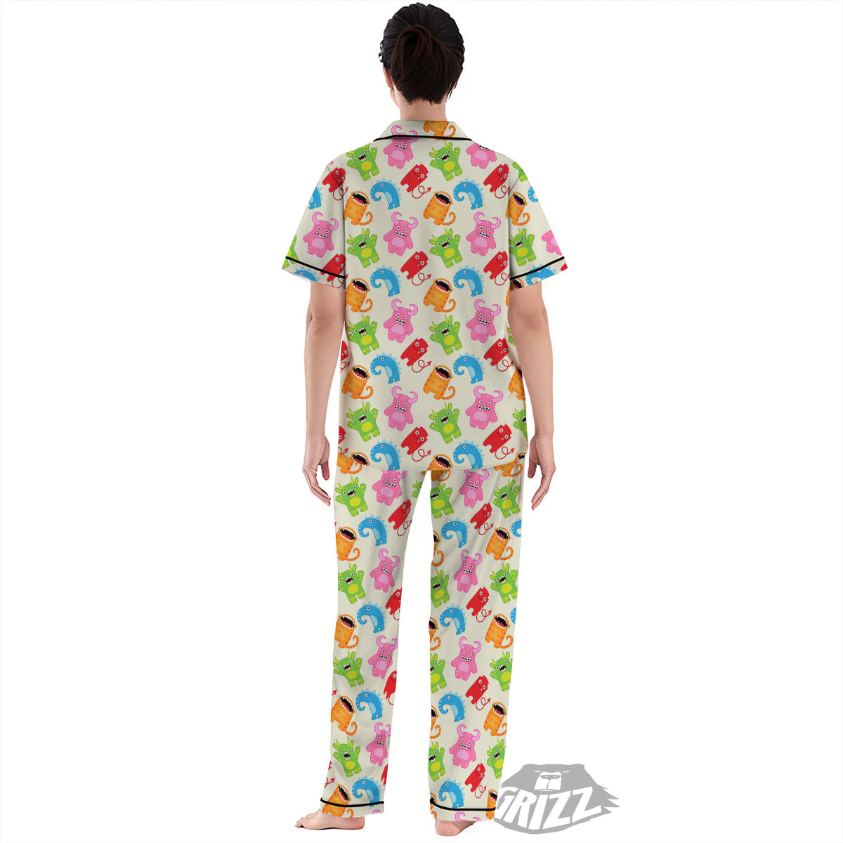 Little Monster Print Pattern Women's Pajamas Set-grizzshop
