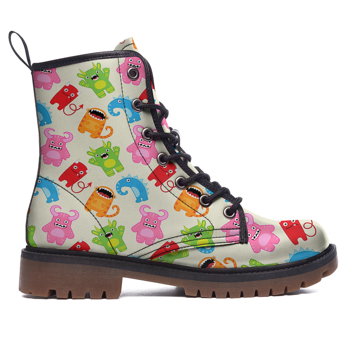 Little Monster Print Pattern Work Boots-grizzshop