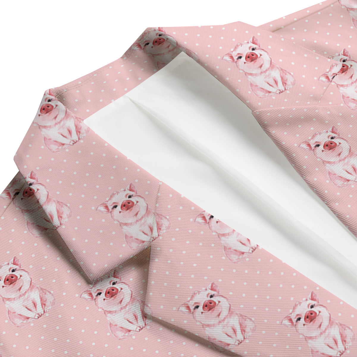 Little Pig And White Dots Print Pattern Men's Blazer-grizzshop