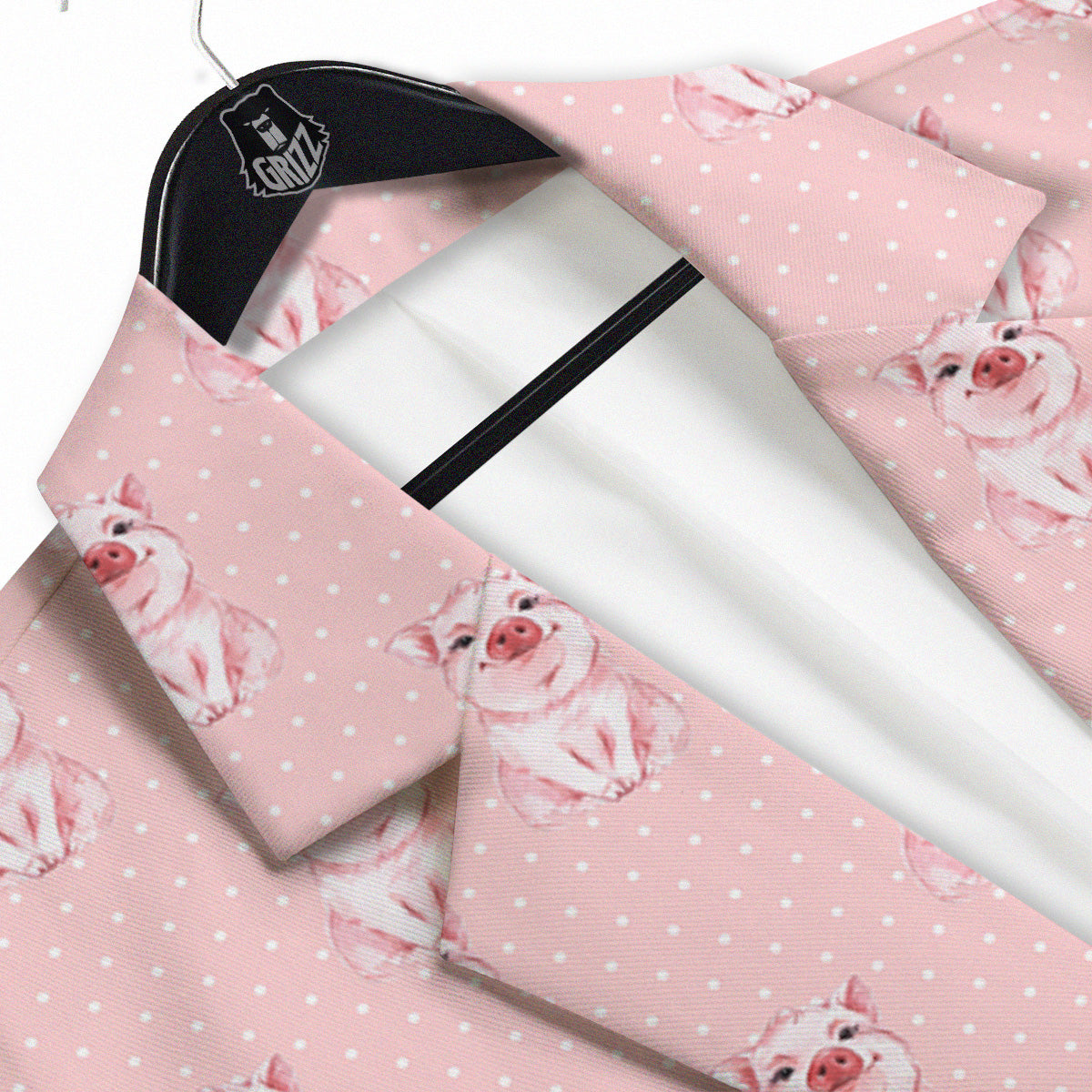 Little Pig And White Dots Print Pattern Men's Sport Coat-grizzshop